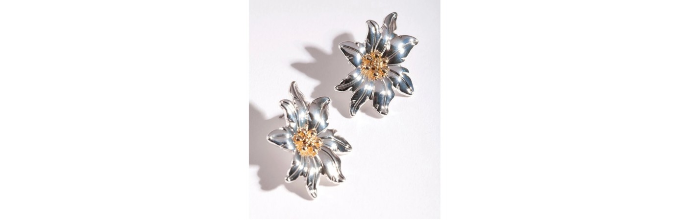 Mixed Uneven Flower Stud Earrings for Women & Girls
